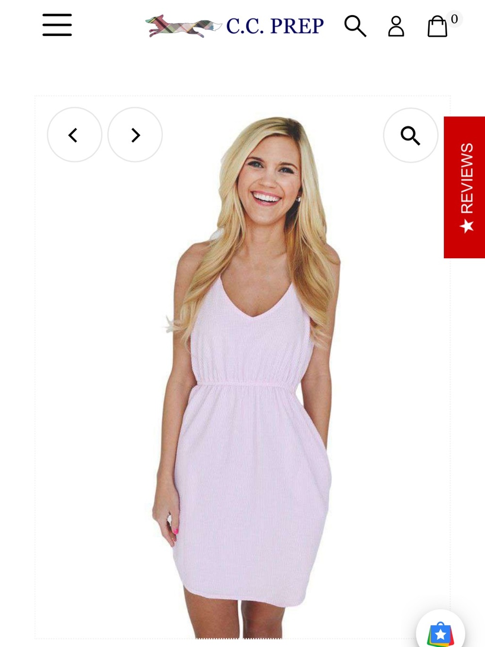 Lauren James sz Small Hampton Dress Pink Ruffle-Back Seersucker preppy feminine - Picture 14 of 14